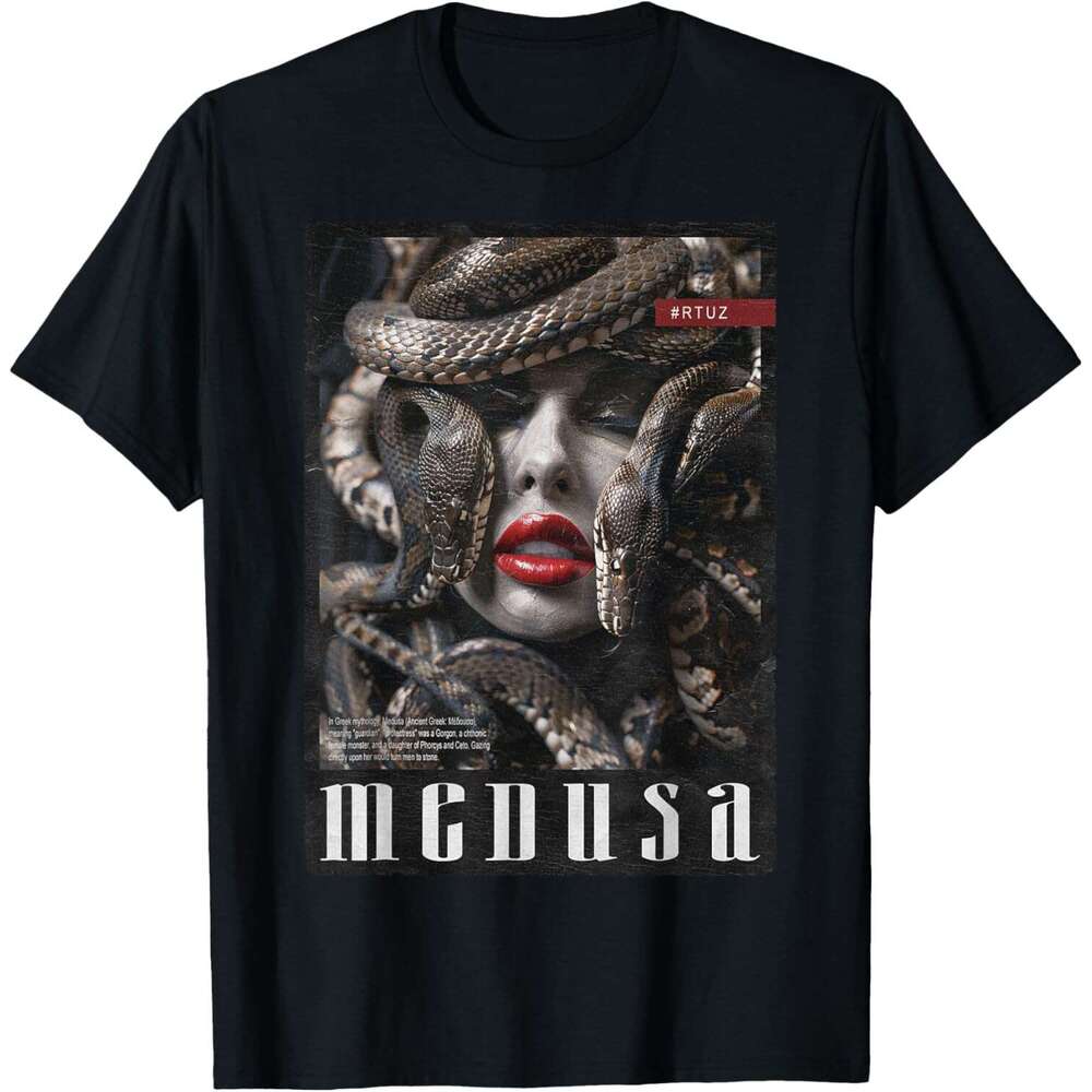 T shirt for Mens Womens Gorgon Goddess Snake Greek Mythology Medusa T-Shirt Shirts Tshirt Graphic Tee Casual Tops Clothes Short sleeve