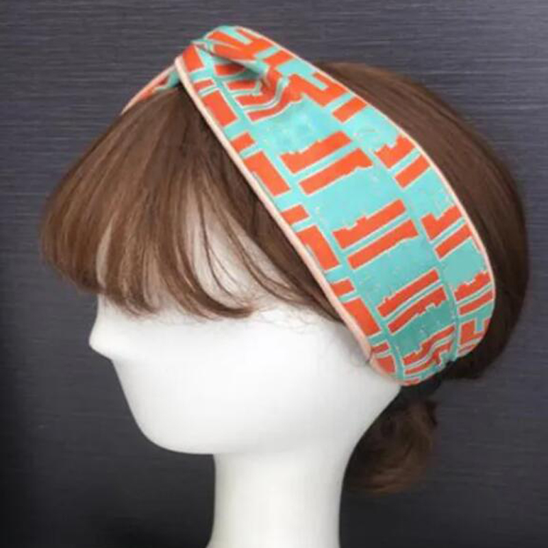 High Quality 100% Silk Cross Headband Women Girl Elastic Hair bands Designer Retro Turban Headwraps Gifts Sport Hair Accessories with tags