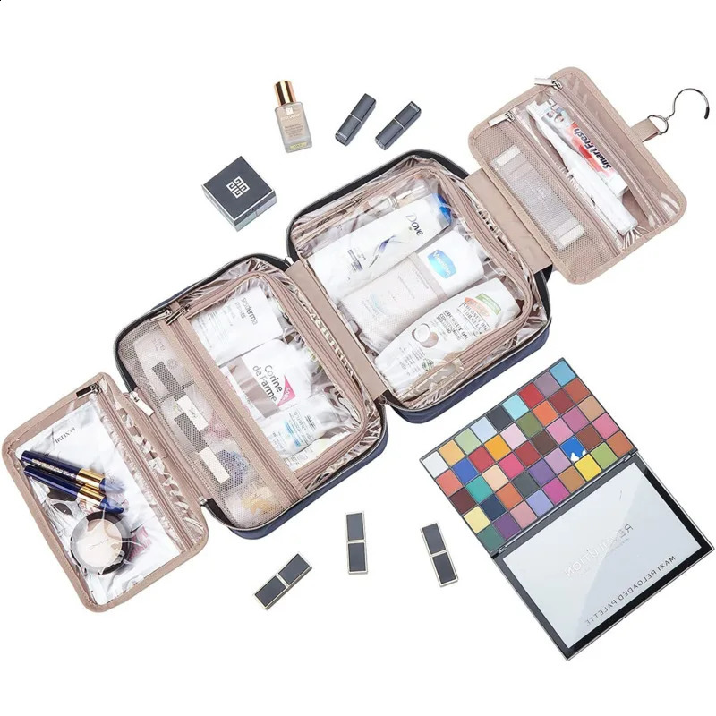 High quality womens makeup bag travel bathroom organizer waterproof storage hanger wash 240809