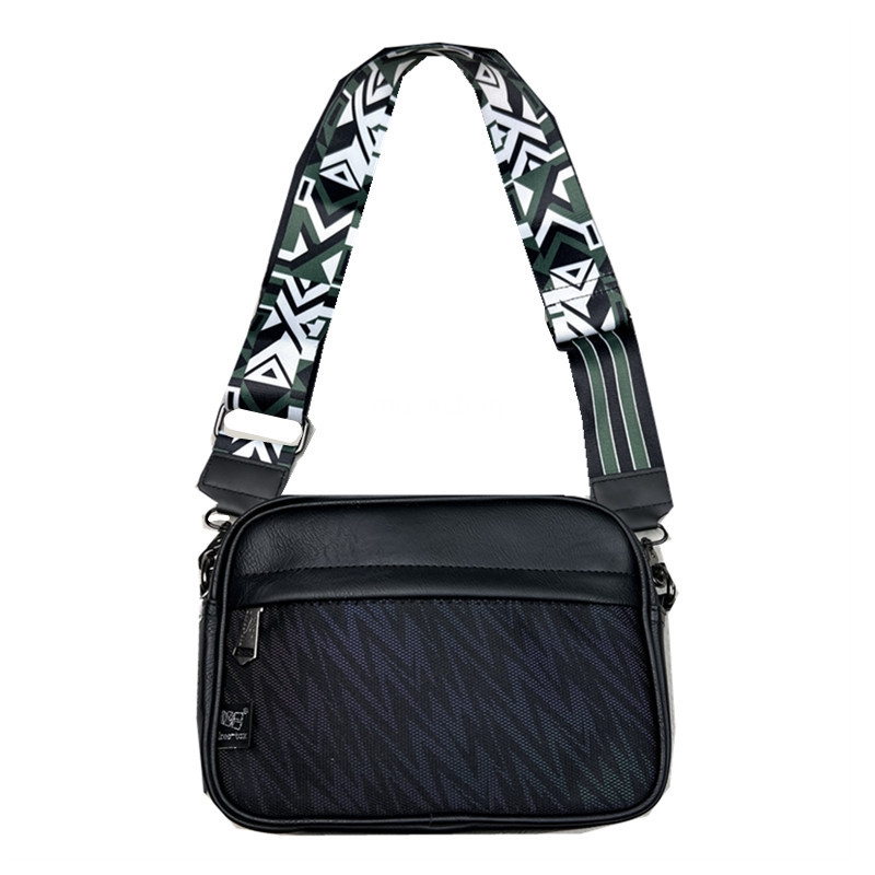 National fashion male Korean ribbon crossbody bag Japanese color-changing male and female shoulder bag broadband diagonal backpack