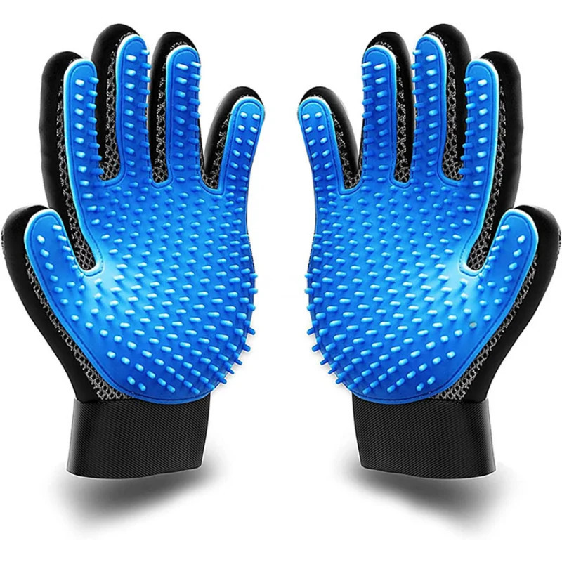 Pet Glove Cat Grooming Glove Cat Hair Deshedding Brush Remover Brush For Animal Gloves Dog Comb for Cats Bath Clean Massage Hair 240807