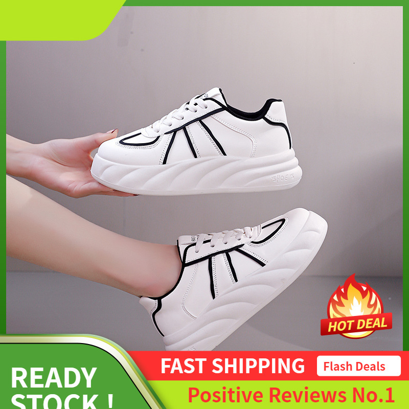 Ddmysports Ddmysports Autumn White Women New Korean Version Ins For Female Students Eight Increasing Sports Board Casual Trendy MX Outdoor Shoes OUTDO