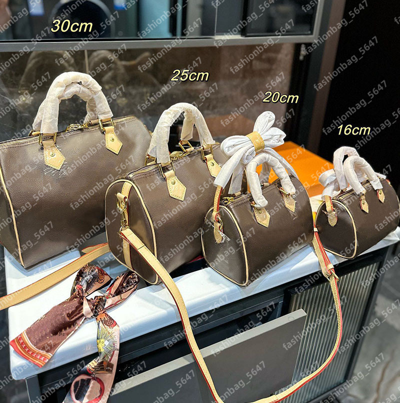 Womens Travel bag designer handbags leather zipper shoulder bag crossbody bag flower checked print high quality women tote bags luxury handbag With Gold lock