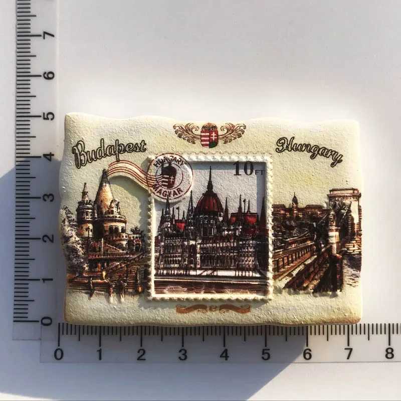 Fridge magnets Hungary Budapest Tourism Souvenir resin crafts UV printed landscape refrigerator magnet stickers home decorationXJ240809