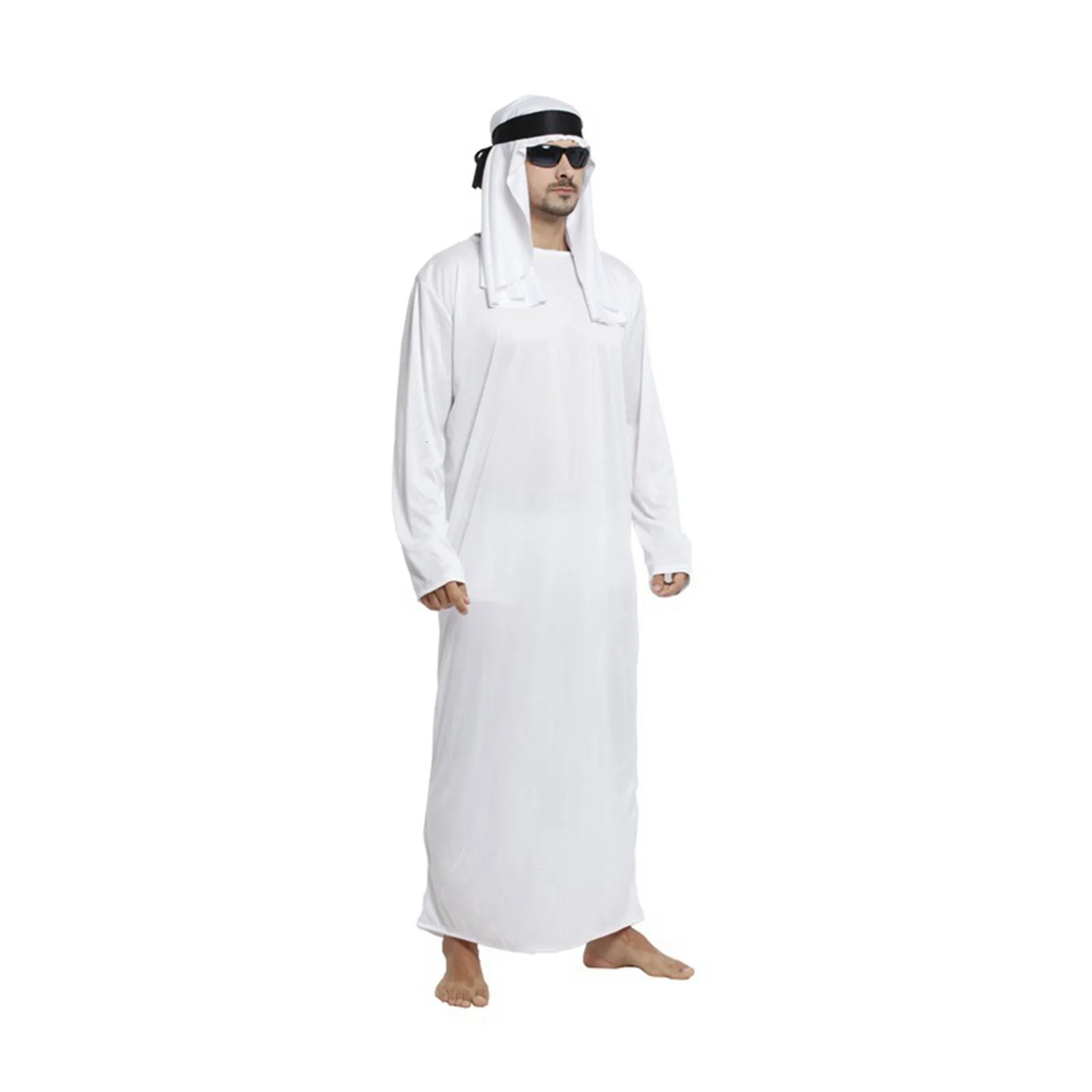 Mens clothing Arab Middle UAE mens long sleeved Muslim Eastern crew collar Maxi Dubai Thobe Long Abaya 240808