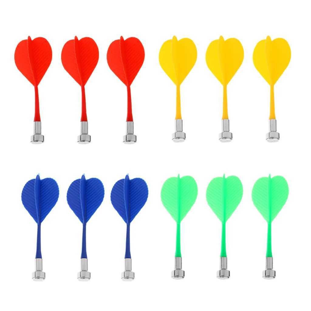 12pcs Colorful Magnetic Darts for Two-Sided Magnetic Dart Board Party Game Y240807