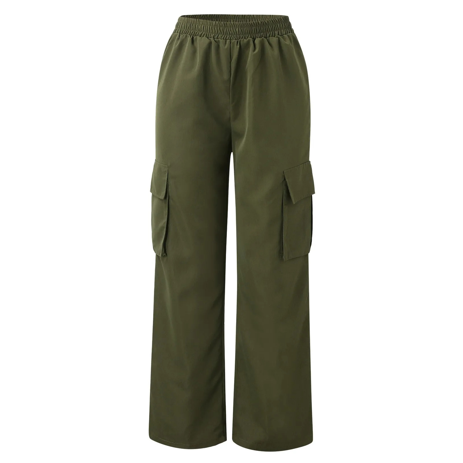 Womens Cargo Pants Elastic High Waist Wide Leg Trousers Straight Leg Joggers Outfits Baggy Wide Leg Sweatpants Oversized Pants 240816