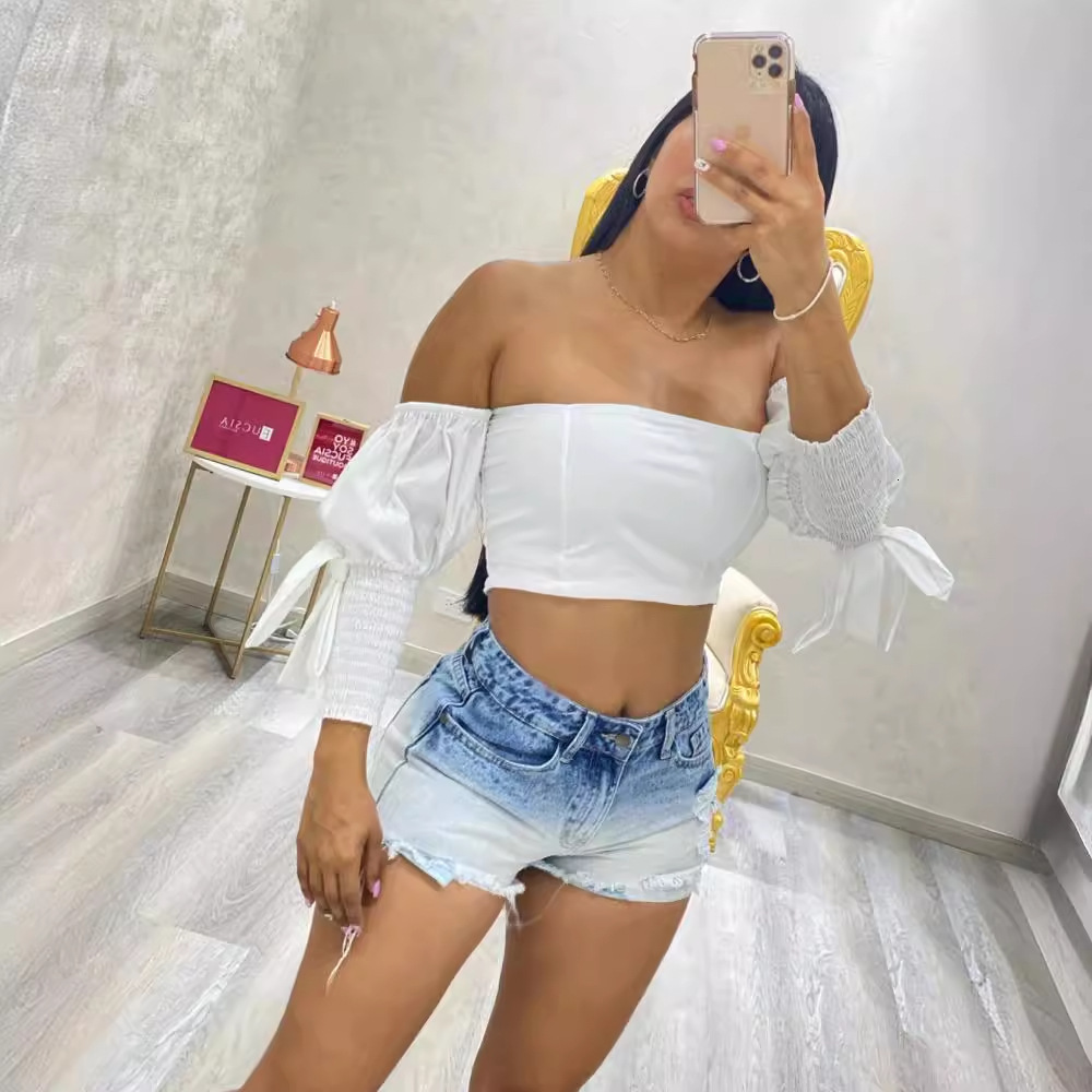 Summer Gradient Denim Shorts for Women High Waist Slimming and Hairy Hot Pants