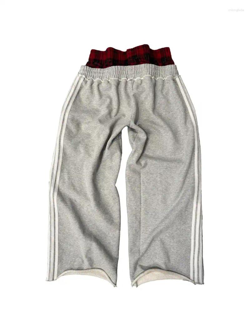 Men's Pants 2024 Haruku Fashion Simple Striped Casual For Men And Women Retro Loose Y2K Wide Leg Hip-Hop Sweatpants