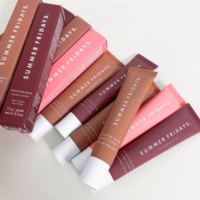 New Lip Butter Balm For Smooth And Soft Lips Pink Beige Brown Sugar Vanilla Sweet Mint Poppy Cherry Summer Fridays Free Shipping
