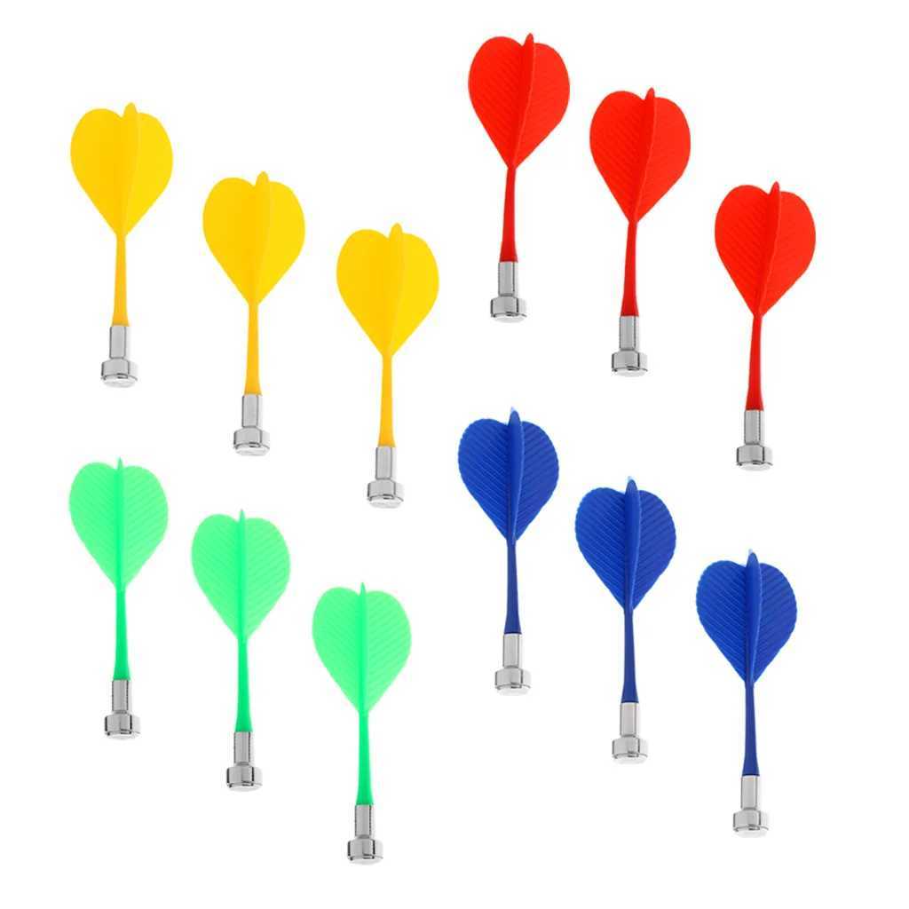 12pcs Colorful Magnetic Darts for Two-Sided Magnetic Dart Board Party Game Y240807