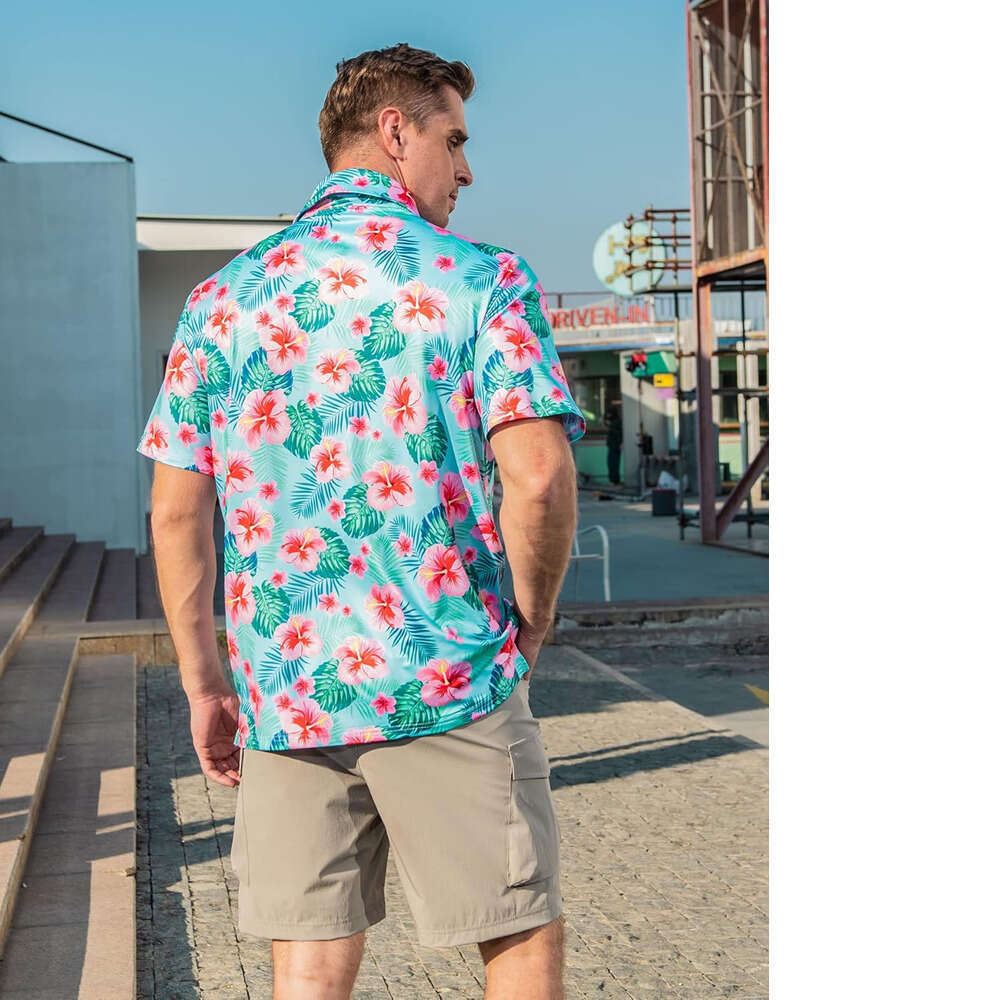 Fashion Mens Polo shirt Shirts Short Dry Fit flower 3D Print Moisture Wicking Funny Golf Shirt Polos shirts tshirt Casual tops summer clothes