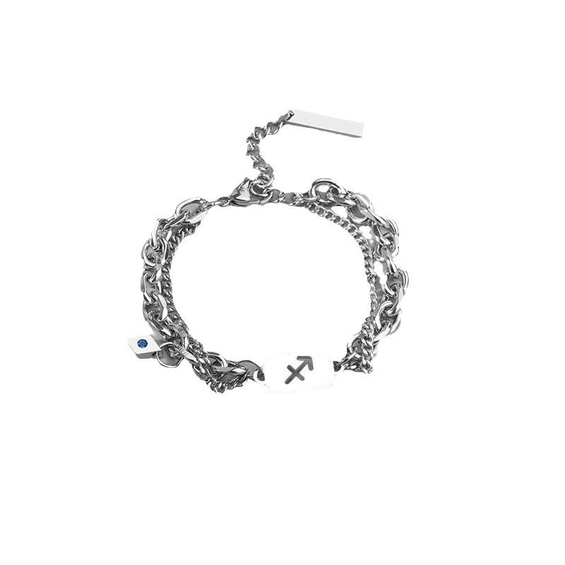 Twelve Constellations Titanium Steel Bracelet for Men, High End, Versatile, Non Fading, Light Luxury Fashion Accessories