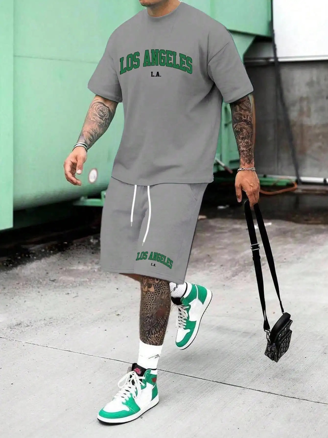 Mens Sets 3D Tracksuit Summer Fashion Clothes for Man TShirt Shorts 2 Piece Casual Suit Streetwear Oversized Outfit 240808