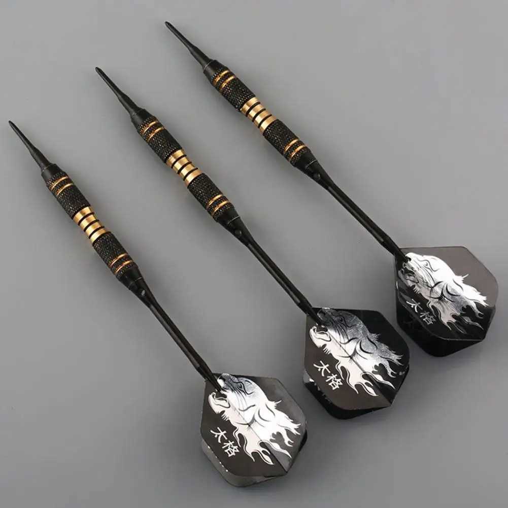3pcs/Set Professional Black Darts 18g Safty Soft Darts Electronic Games Dartboard Soft For Indoor Tip Dardos Y240807