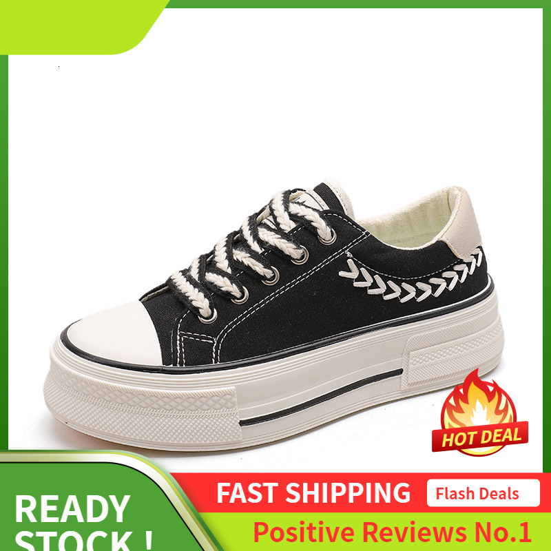 Ddmysports Ddmysports Little White Summer And Autumn New Spring Versatile Super Ot Casual Student Trend Thick Soled Canvas Board For Women Outdoor Sho