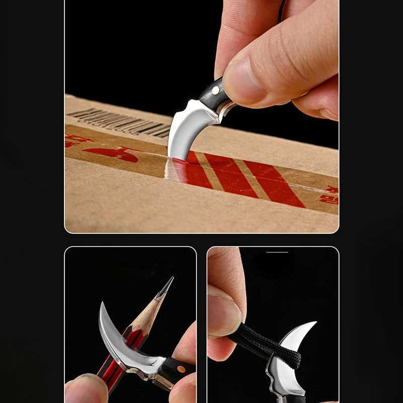 1 mini knife EDC stainless steel blade pocket keychain outdoor tool open quick pocket knife pendant gift accessory W240808