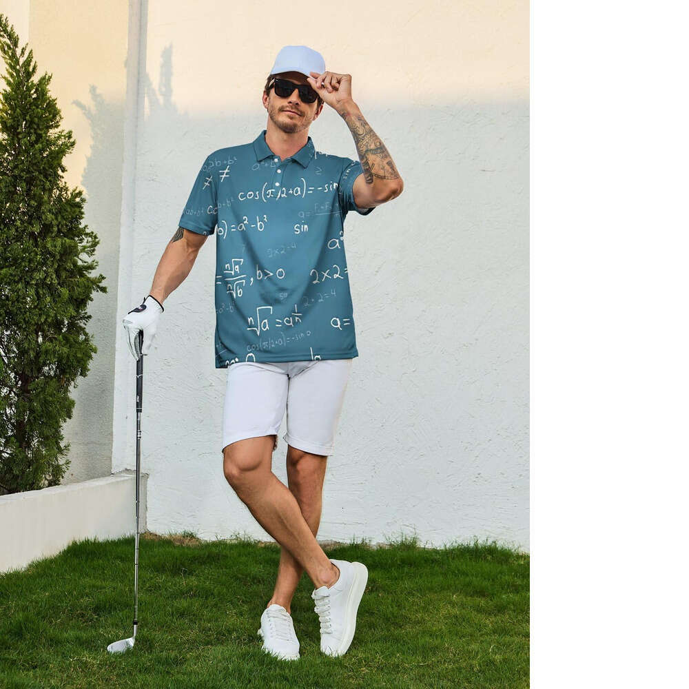Fashion Mens Polo shirt Teacher Math Formulas Golf Shirts Athletic Fishing Short T-Shirt Summer Tennis Shirt Casual Tops tops summer clothes