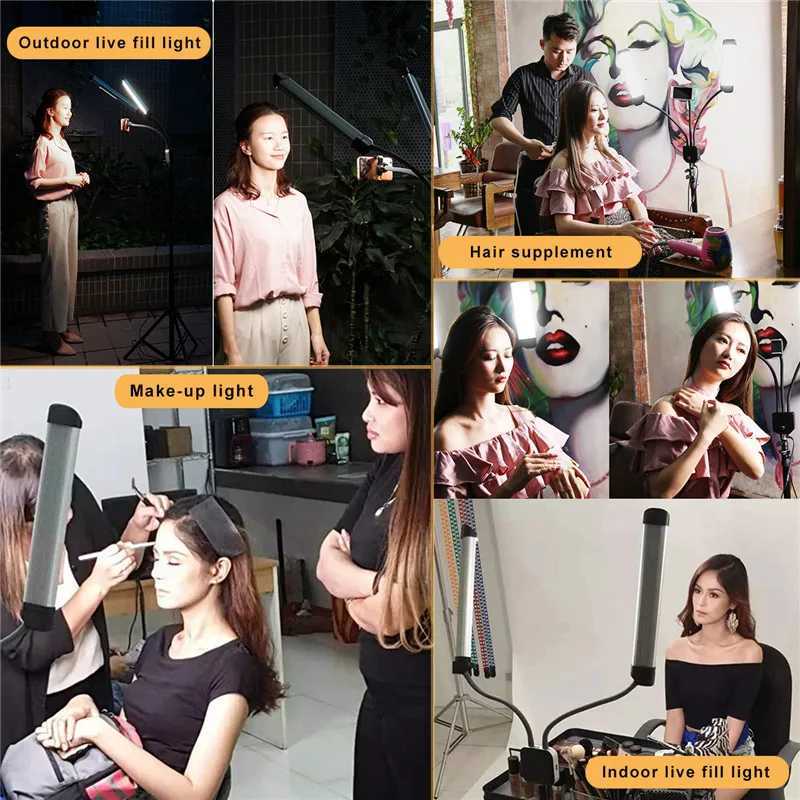 Double Arms LED Fill Light Floor Lamp for Eyelash Extensions With Phone Holder Portable Tattoo Lash Light for Makeup Tiktok Y240809