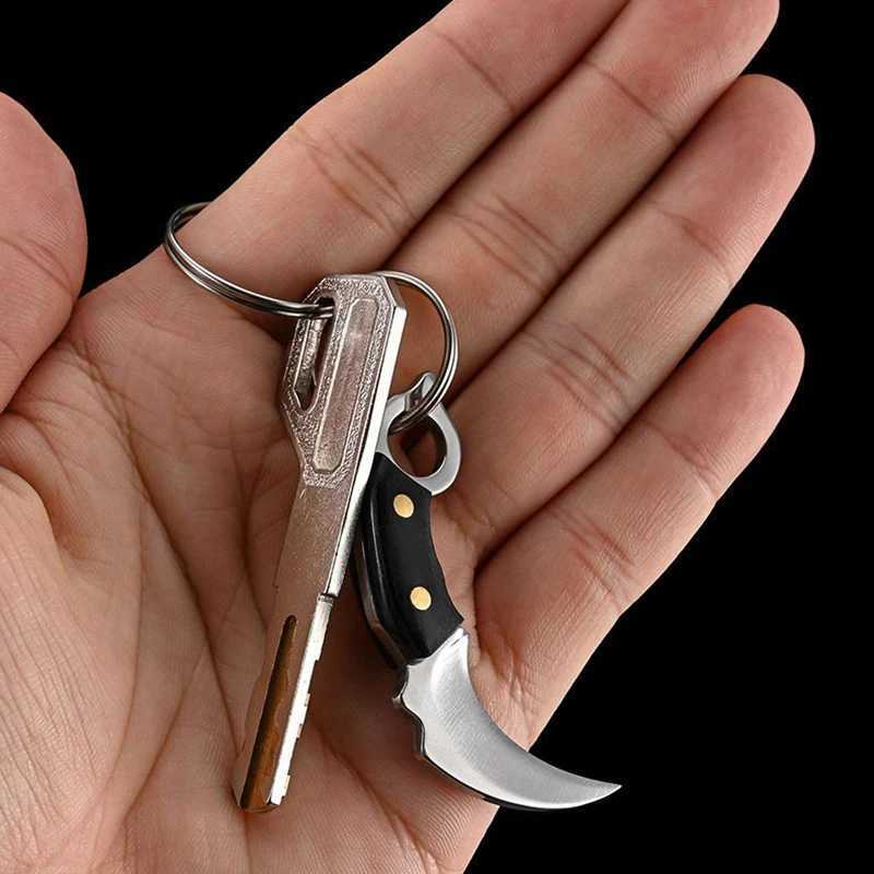 1 mini knife EDC stainless steel blade pocket keychain outdoor tool open quick pocket knife pendant gift accessory W240808