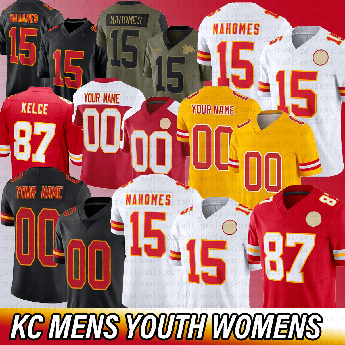 NFL 15 Patrick Mahomes Chiefs Travis Kelce Isaih Pacheco Football Jersey Xavier Worthy Chris Jones Harrison Butker Nick Bolton Marquise Brown Rashee Rice