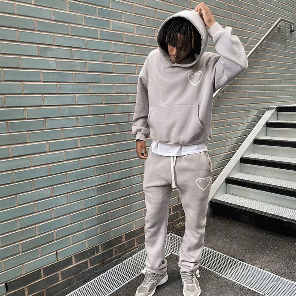 ICKO y2k Harajuku Mens Tracksuit Sportswear Long Pants High Street Fashion Casual Loose Hoodies Tops Trousers Clothes y240819 - view 3