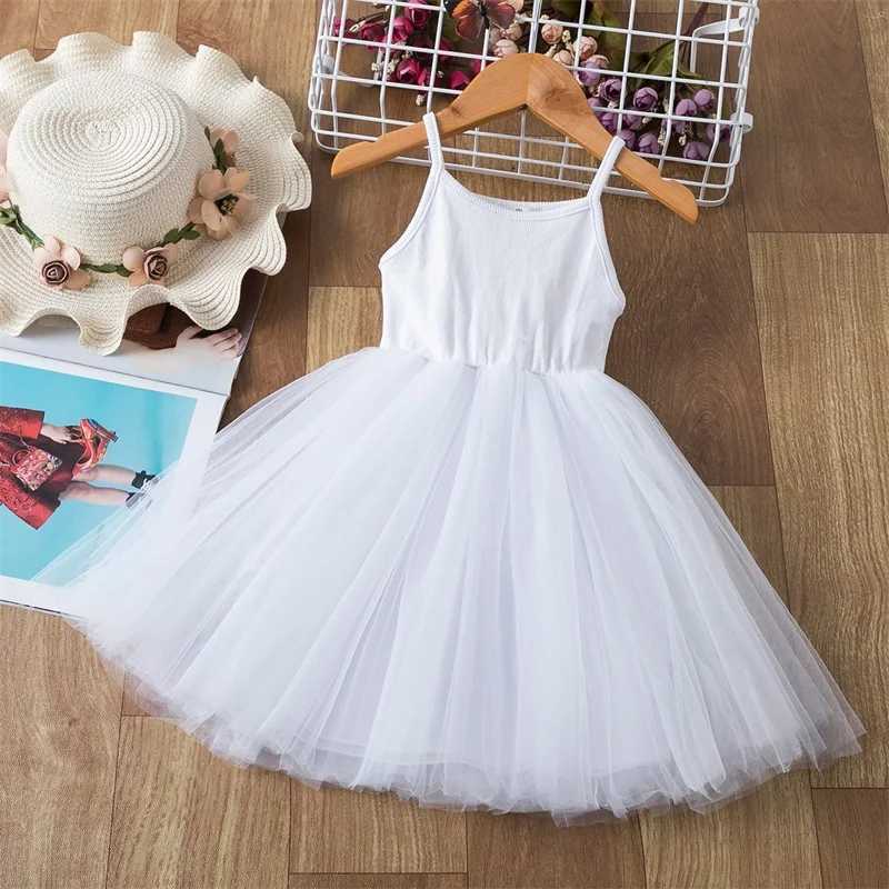 White lace cute girl princess dress fluffy cake dress girl childrens wedding Par birthday Tutu dress summer sleeveless vest W250326