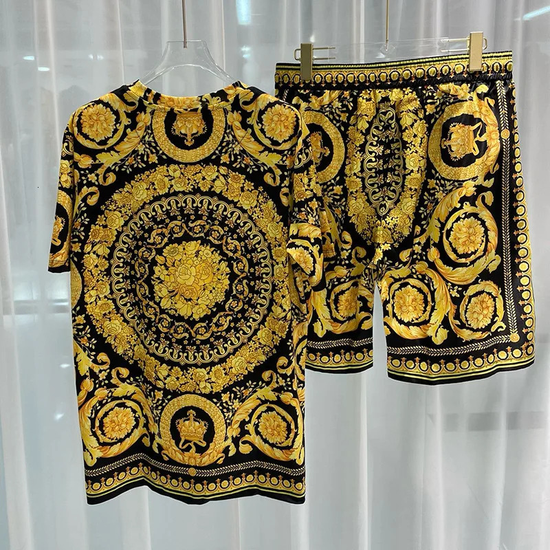 Summer European and American Fashion Leisure Digital Printing Round Neck Short Sleeve Mens Fashion Trend240808