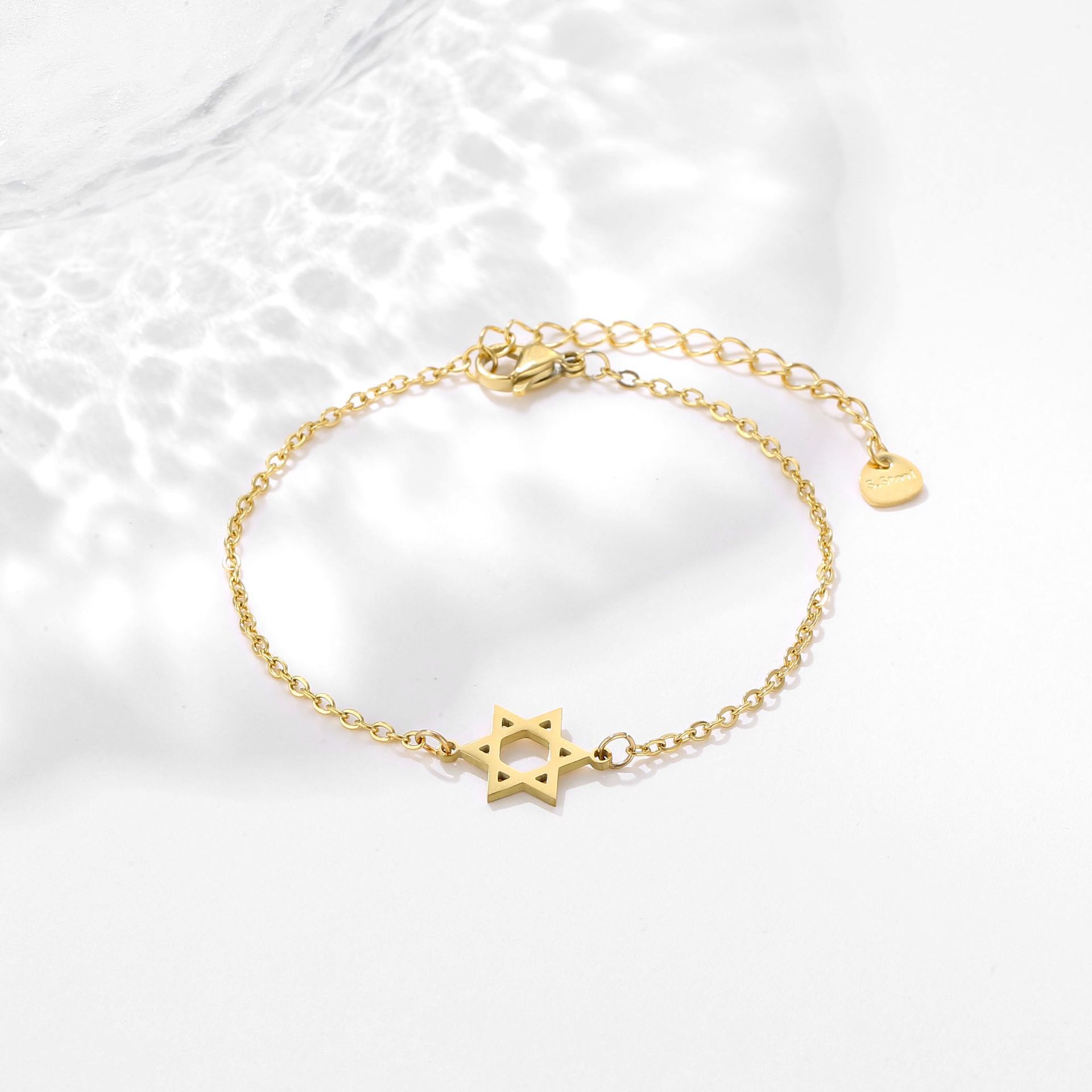 Lucky Titanium Steel Hexagram Star Bracelet, Non fading, Small and Trendy, Fashion Women's Versatile Star Jewelry Bracelet
