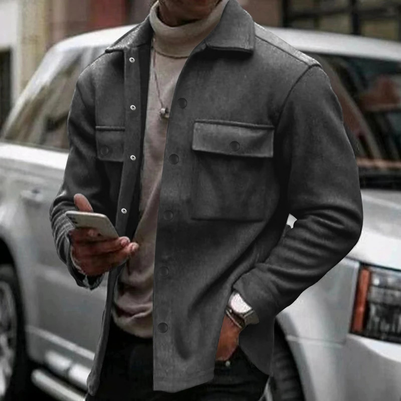 American casual button down cargo jacket for winter and sports lapel jackets 240808