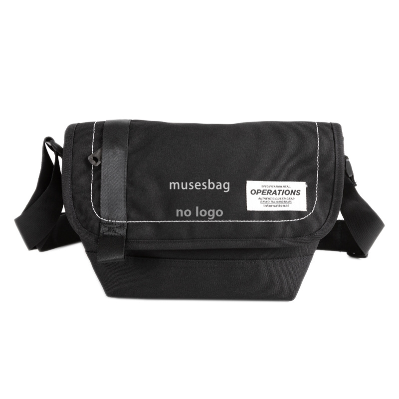 New men's shoulder bag color contrast casual crossbody bag canvas personality simple small body bag fashion messenger bag