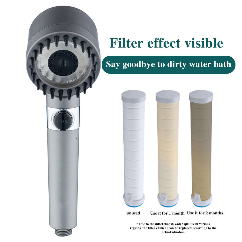 Massage And Skin Beauty Multifunctional High Pressure 3-Mode Handheld Shower Head Anti-Clog Nozzles