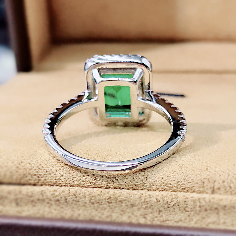 Sparkg Sterg Sier Emerald Moissanite Eternity Band Ring - US Size 5-9 dh5727163