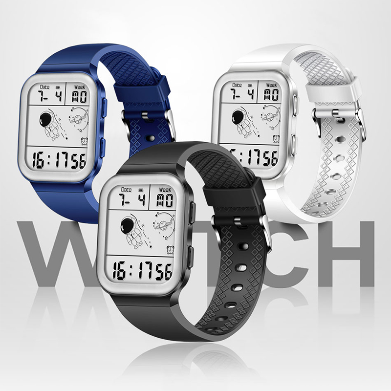 LIGE Fashion New Electronic Watch Multi functional Waterproof Calendar Watch Square Large Dial Student Sports Watch