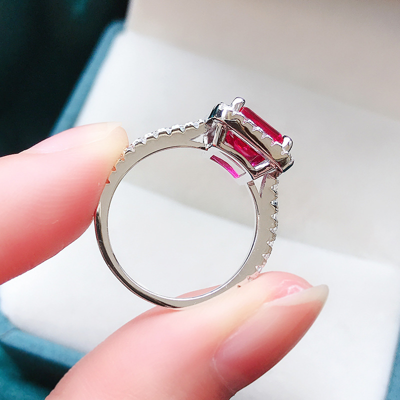 Sparkg Sterg Sier Emerald Moissanite Eternity Band Ring - US Size 5-9 dh5727163