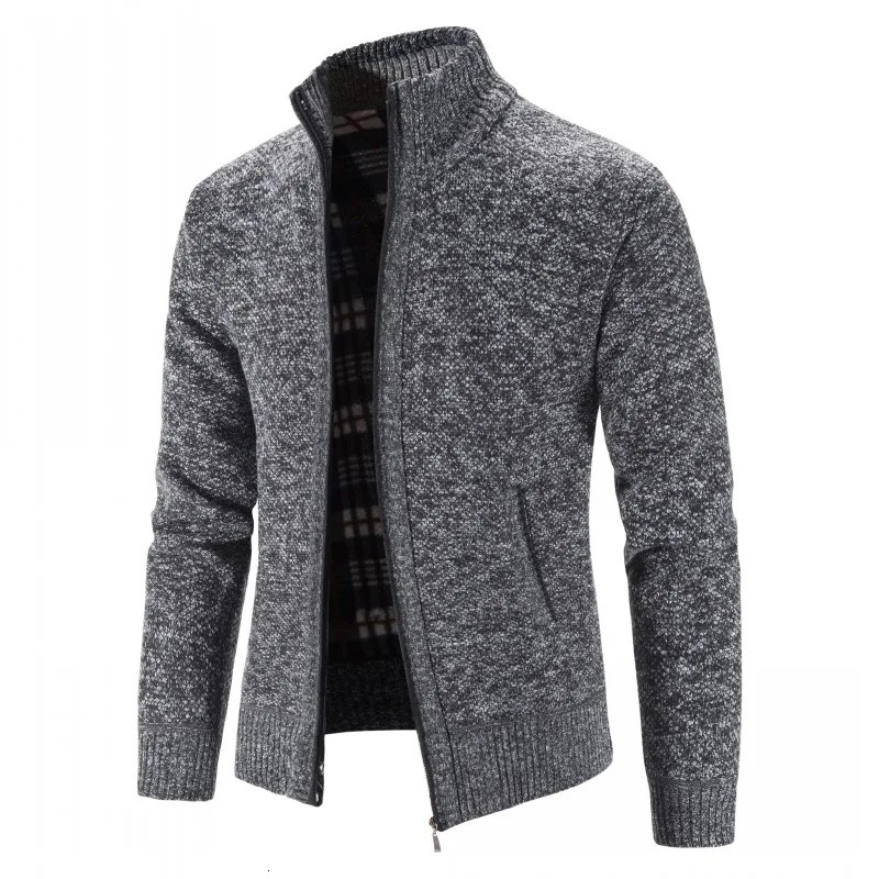 Spring and Autumn Knitted Sweater for Mens Fashion Slim Fit Open Collar Coat Solid Single Chest Co 240821
