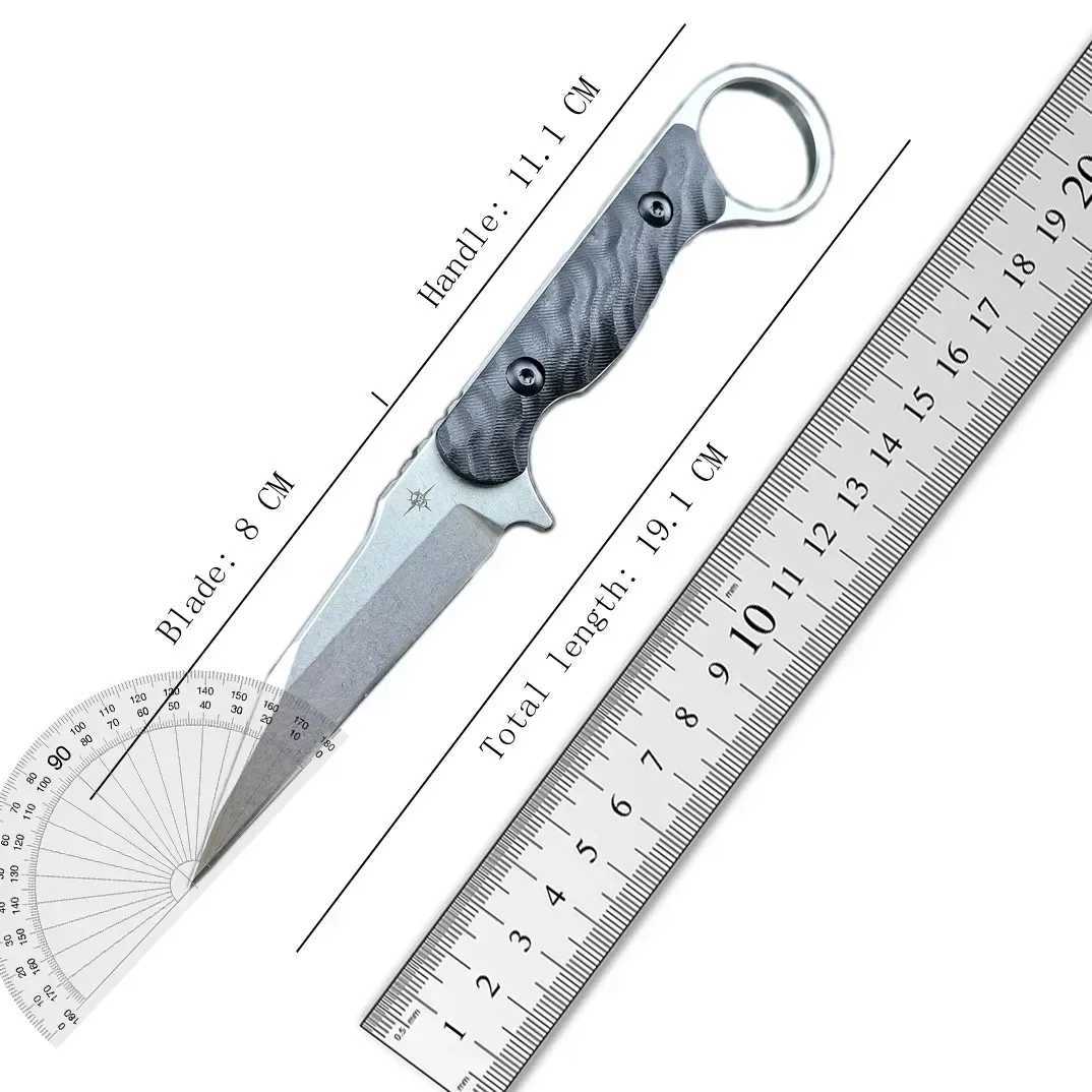 TOOR Anaconda Knife 3.89 8Cr13Mov Stonewashed Fixed Blade G10 Handle With Kydex Sheath Sharp Outdoor Hunting EDC Straight ToolXJ240808