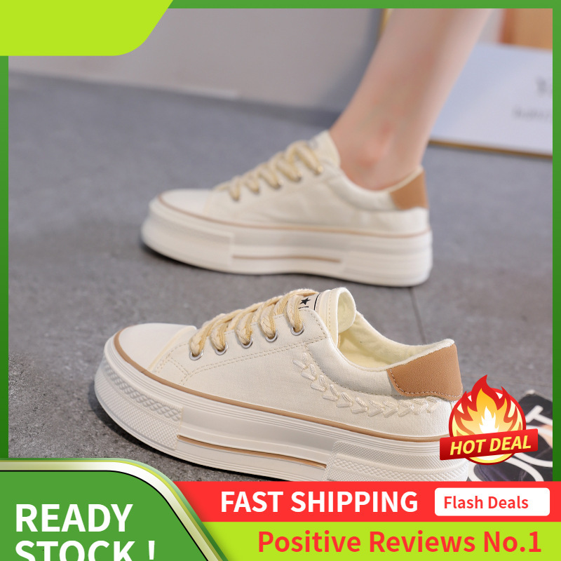Ddmysports Ddmysports Little White Summer And Autumn New Spring Versatile Super Ot Casual Student Trend Thick Soled Canvas Board For Women Outdoor Sho