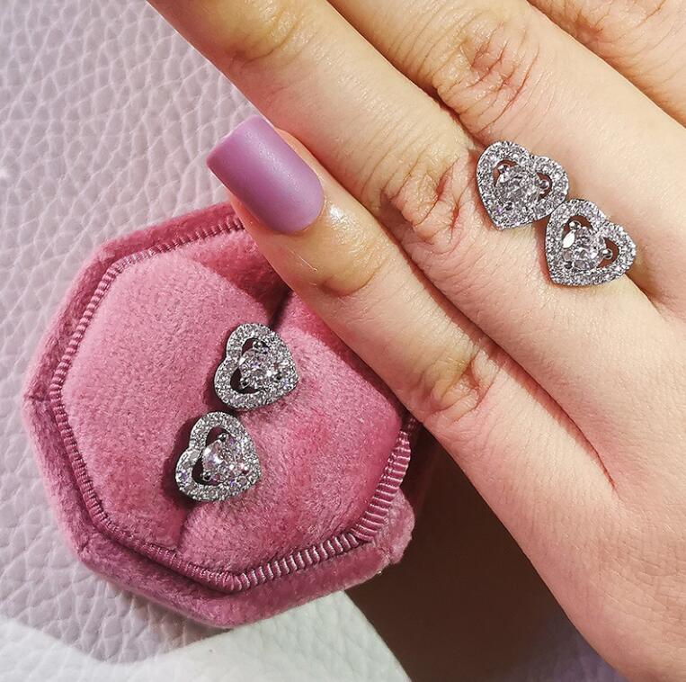 Sweet Sterg Sier Stud Earrings | Moissanite Dia Party Jewelry For Women