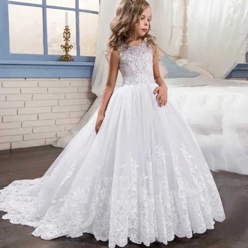 Teenage Girls Pageant Prom Long Dress for Backless Elegant Kids Birthday Party Gown Wedding Evening Dresses for Girls 12-14YearsY240809