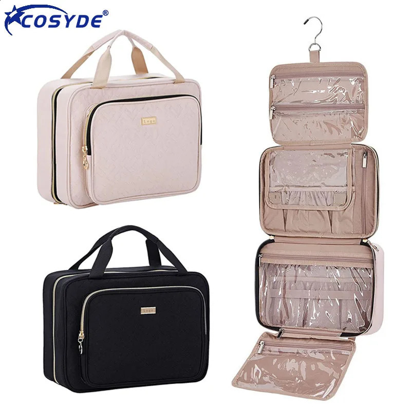 High quality womens makeup bag travel bathroom organizer waterproof storage hanger wash 240809