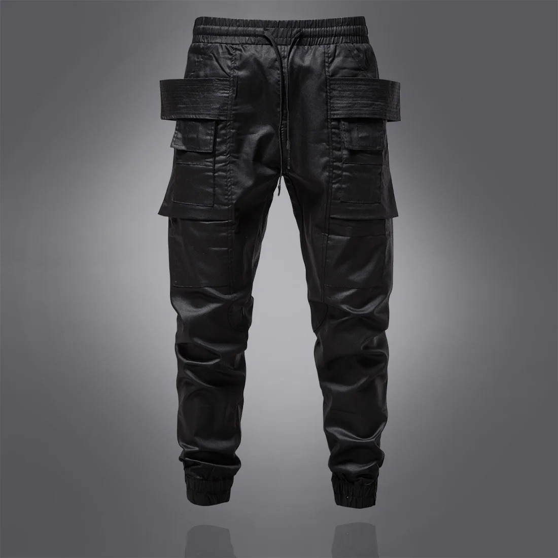 Mens leather pants Cuir Homme Gothic steampunk coated wax Hip hop cool streetwear Pantalones Hombre 240808