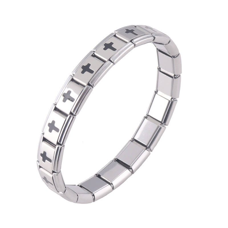 Stainless steel elastic fashionable bracelet with adjustable personality, domineering men's and women's bracelets, engraved souvenirs