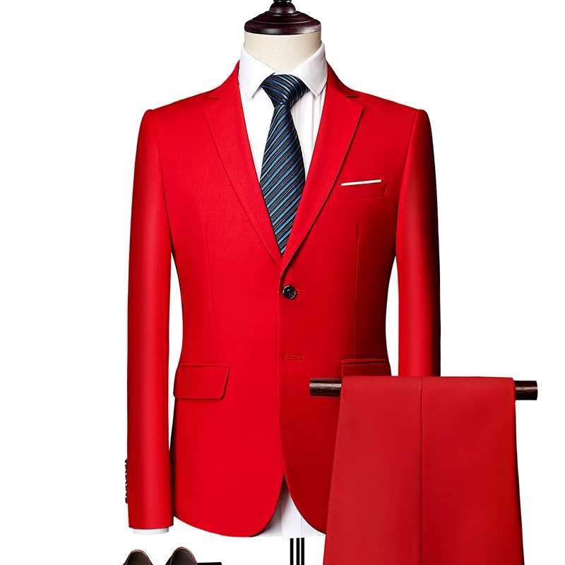 JacketPants 2024 Latest Men Suit Set Formal Blazers Slim Fit Business Tuxedo 2 Pcs Suit Grooms Dress Man Suit S-6XL 240808