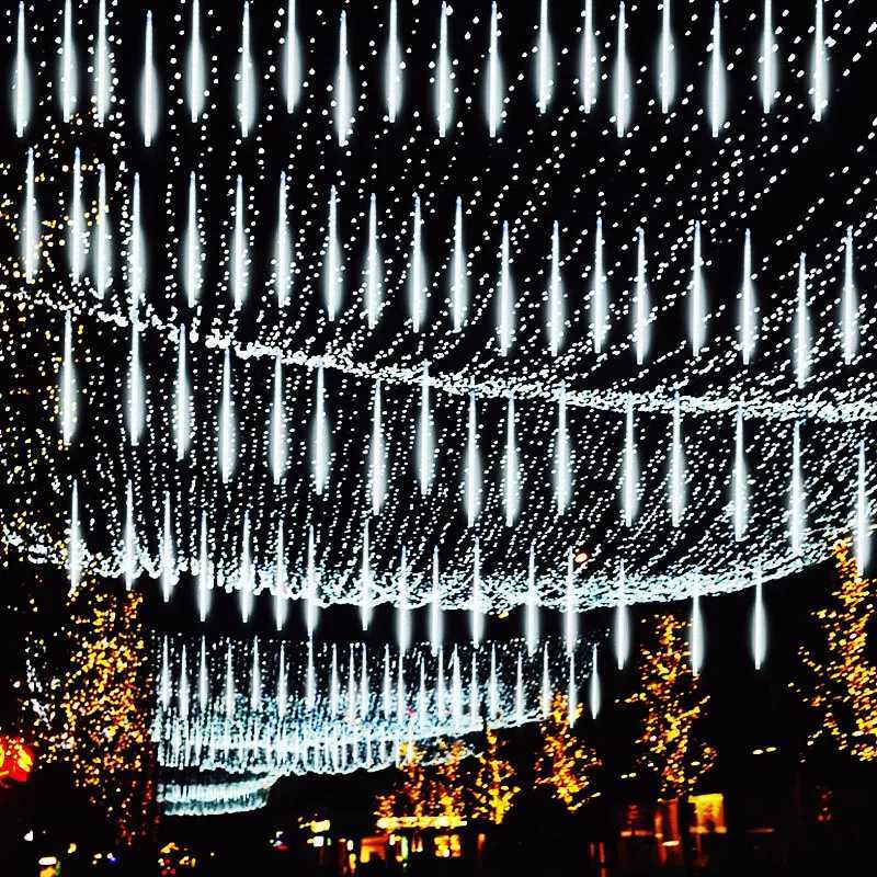 2432 Tubes Meteor Shower Led String Lights Street Garlands Christmas Tree Decorations for Outdoor New Year Fairy Garden Lights W250925 - view 3