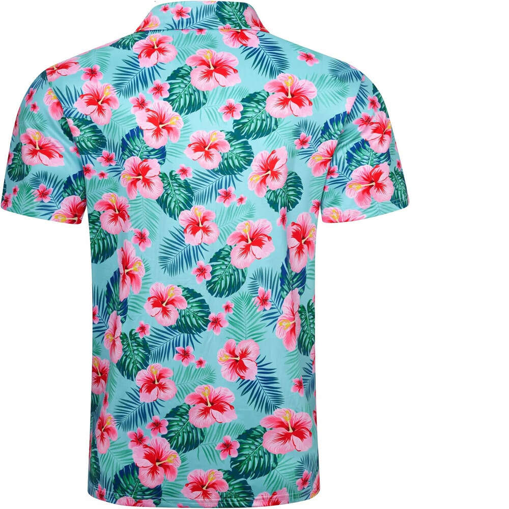 Fashion Mens Polo shirt Shirts Short Dry Fit flower 3D Print Moisture Wicking Funny Golf Shirt Polos shirts tshirt Casual tops summer clothes