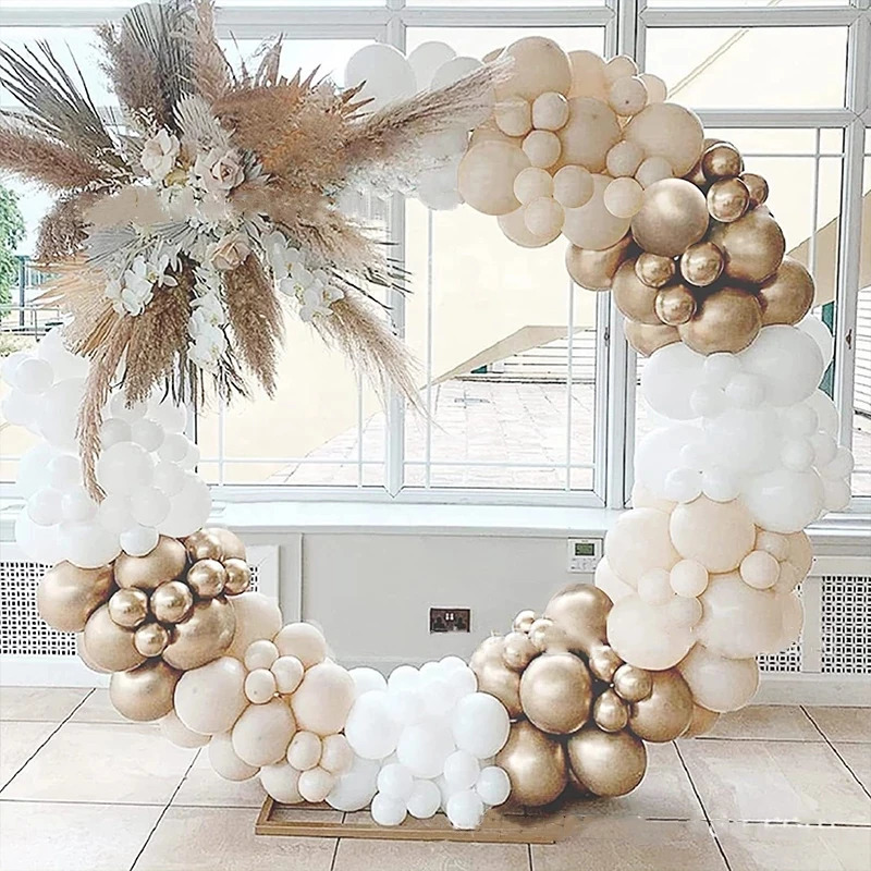 Beige Cream White Boho Balloon Garland Arch Kit Sand White Engagement Wedding Birthday Party Baby Shower Decoration Balloons 240809