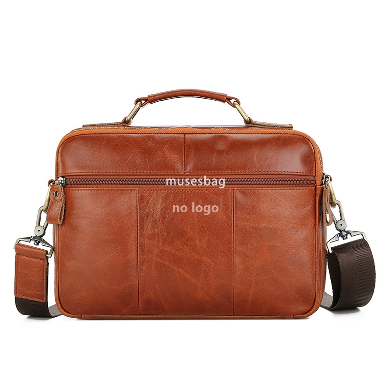 Leather men's large capacity crossbody bag briefcase Multi-functional single shoulder crossbody hand bag head layer cowhide
