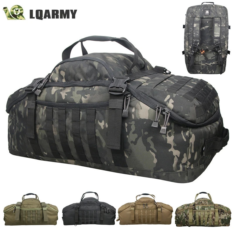 LQARMY 40L 60L 80L Mens Sports Fitness Bag Tactical Waterproof Backpack Molle Camping Travel 240808