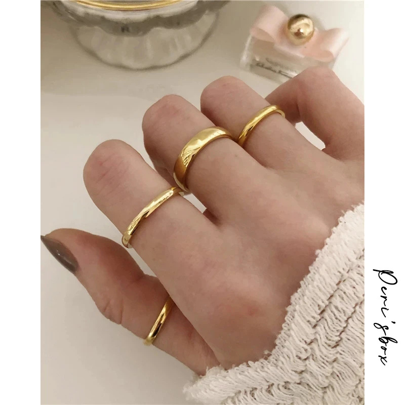 Cross border European and American popular titanium steel couple ring with inner and outer circular arcs, simple surface, and a hundred hand accessori